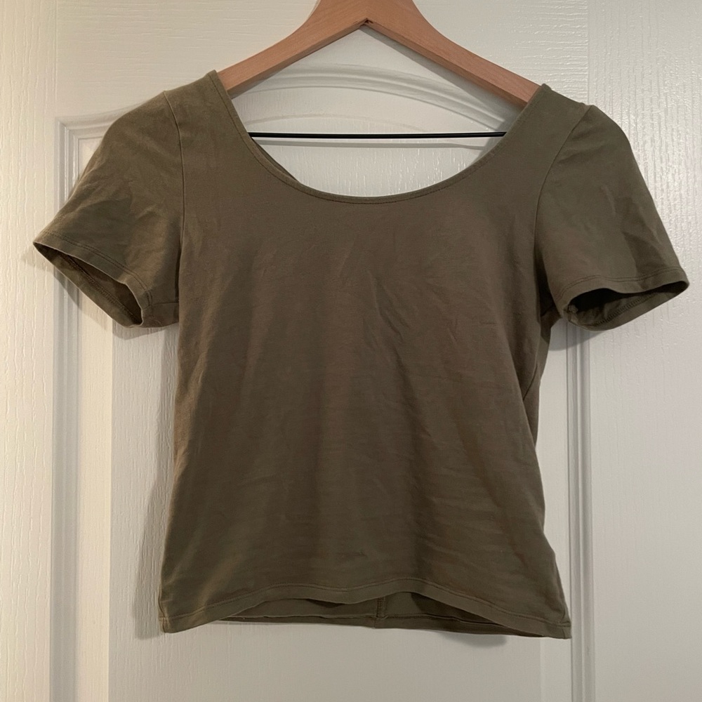 Aeropostale Crop Tee with Cutouts